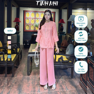 Pháp phục đi lễ lụa gấm hoa TINH NHI mềm mại thoải mái PP84