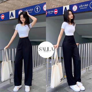 Quần ống rộng suông khoá trước SALILA QD02