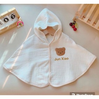 [Hoả tốc HCM][Tặng kèm khâủ trang cùng hoạ tiết áo] Áo choàng thêu tên cho bé theo yêu cầu.
