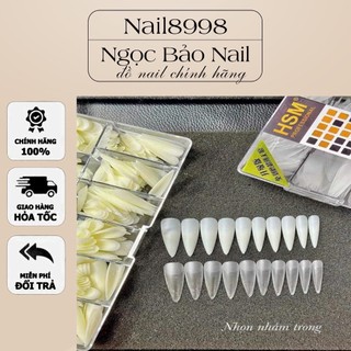 [ HSM CHÍNH HÃNG ] Móng Úp Tay Nhám Sẵn , Móng Up HSM Nhám Fom Nhọn Dài ( hộp 500pcs )