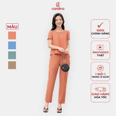Đồ bộ nữ CARDINA chất liệu đũi bamboo thiết kế tinh tế đơn giản chú trọng sự thoải mái tiện lợi thời trang 4BDD03