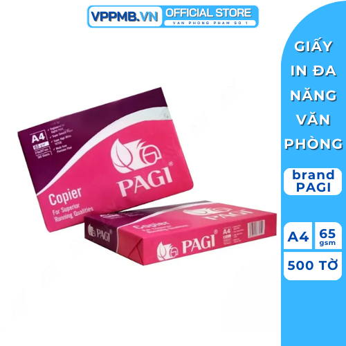 Giấy in A4 văn phòng, giấy photo A4 Pagi (500 tờ/ram)