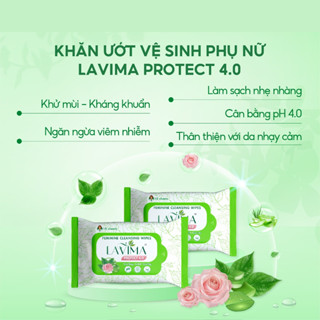 Khăn ướt vệ sinh vùng kín LAVIMA Protect 4.0 giúp vùng kín luôn sạch sẽ