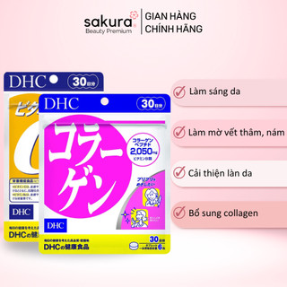 Combo làm sáng và đẹp da (DHC vitamin C, DHC collagen) - Sakura Beauty Premium