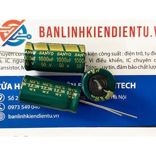 [Combo 10 chiếc] Tụ hóa Sanyo 1000uF 50V kích thước 13x25mm