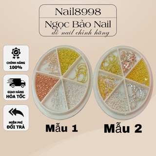 Set Phụ Kiện Charm Mix 6 ô trang trí móng nail
