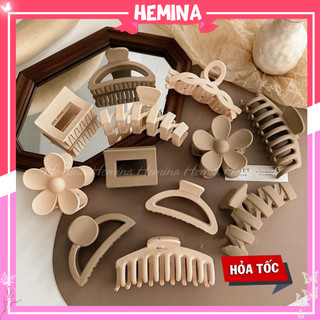 Kẹp Tóc Càng Cua Hemina Kẹp Tóc Cỡ Lớn Màu Đục Thời Trang Phong Cách Hàn Quốc Cho Nữ KT18
