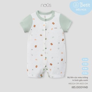 Bộ liền cộc Nous phối nhiều màu sắc đáng yêu cho bé gái, bé trai chất liệu mát mẻ từ 0-3 tháng đến 9-12 tháng