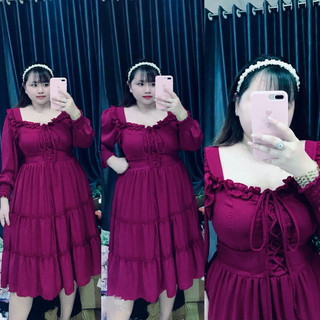 [BIGSIZE 60-85kg] Đầm đan dây tay dài