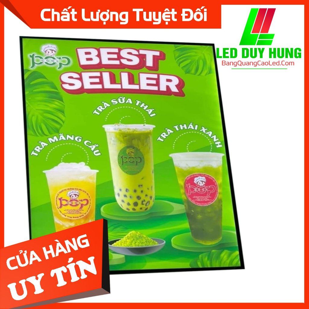 Bảng led quảng cáo siêu mỏng, menu led A2 mặt kính cường lực dễ thay thế