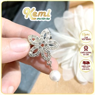 Tag nơ ghim cài áo hình ngôi sao đính đá điểm ngọc toòng teng