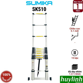 Thang nhôm rút đơn sumika sk510 - 5.1m