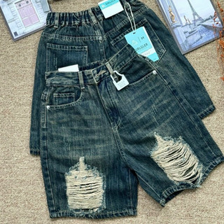 Quần jean ngố nữ short rách nhuyễn 3 màu, quần short jean đùi lửng ống đứng