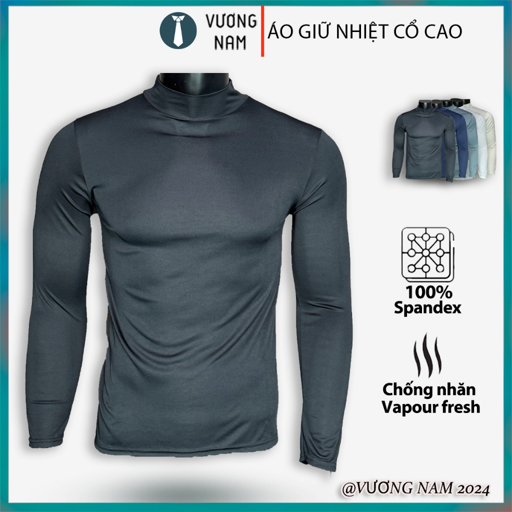 Áo giữ nhiệt nam cổ cao 3 phân chất thun lạnh co giãn tốt form ôm chống nắng VN124A