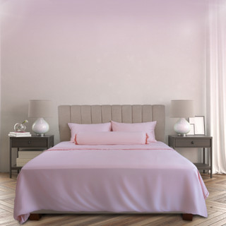 Bộ 4 món drap áo gối Tencel Jun Store Cool Plus màu hồng phấn nhiều kích thước (không kèm mền)