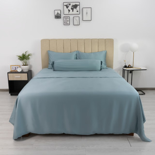 Bộ 4 món drap áo gối Tencel Jun Store Cool Plus màu xanh ngọc nhiều kích thước (không kèm mền)