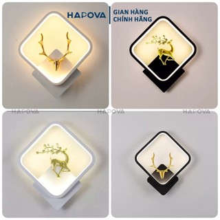 Đèn gắn tường trang trí hình hươu hapova hilda 9125 màu trắng, đen