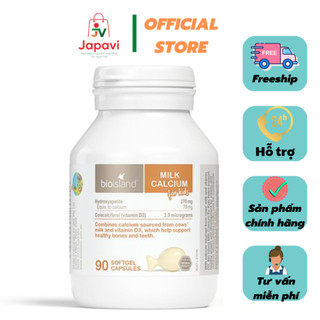 Canxi sữa Bioisland Milk Calcium, Úc (90 viên) bổ sung canxi phát triển xương và răng cho bé