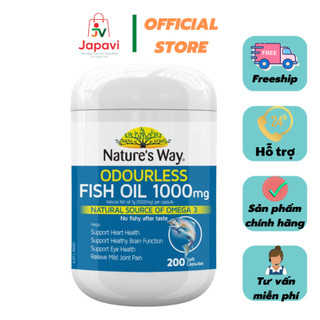 Viên uống Nature's Way Odourless Fish Oil 1000mg orihiro hỗ trợ tim mạch trí não (200 viên)
