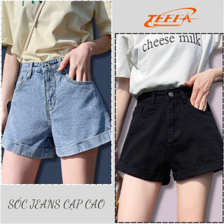 Quần short nữ, Quần đùi nữ chất liệu vải Jean co giãn cao cấp dày dặn tạo cảm giác vô cùng thoải mái khi mặc