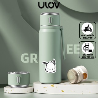 Bình Nước Giữ Nhiệt Inox 304 ULOV Gắn Sticker Cao Cấp Tiện Lợi 550ml- BNGNL10
