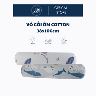 Vỏ gối ôm Cotton JunStore có dây kéo kích thước 36x108cm, nhiều màu sắc