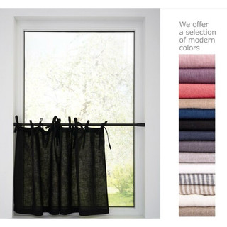  Rèm Bếp Ngắn Quai Buộc Vải Linen Decor - Không bao gồm Thanh treo 