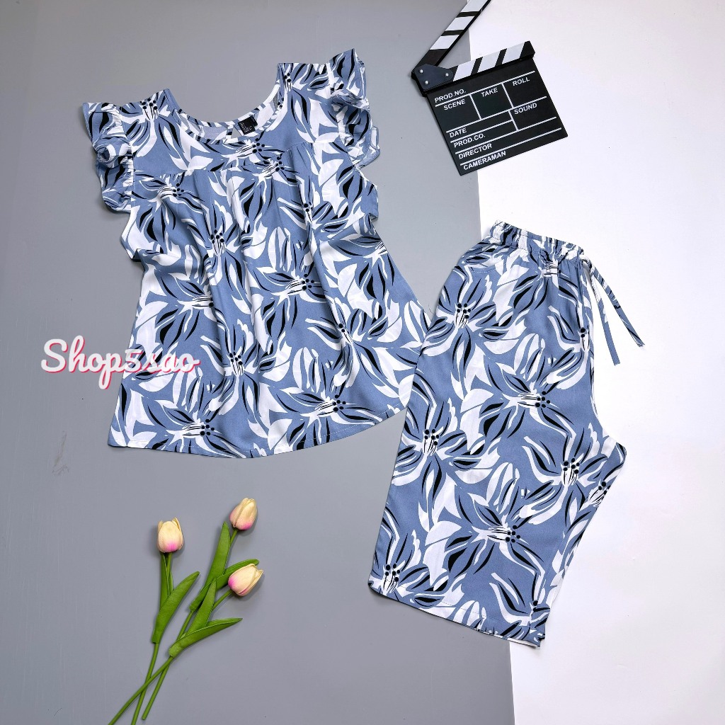 Đồ bộ tole trung niên, bộ lanh mặc nhà quần lửng VNXK cao cấp SHOP5SAO (53-75kg) | BigBuy360 - bigbuy360.vn