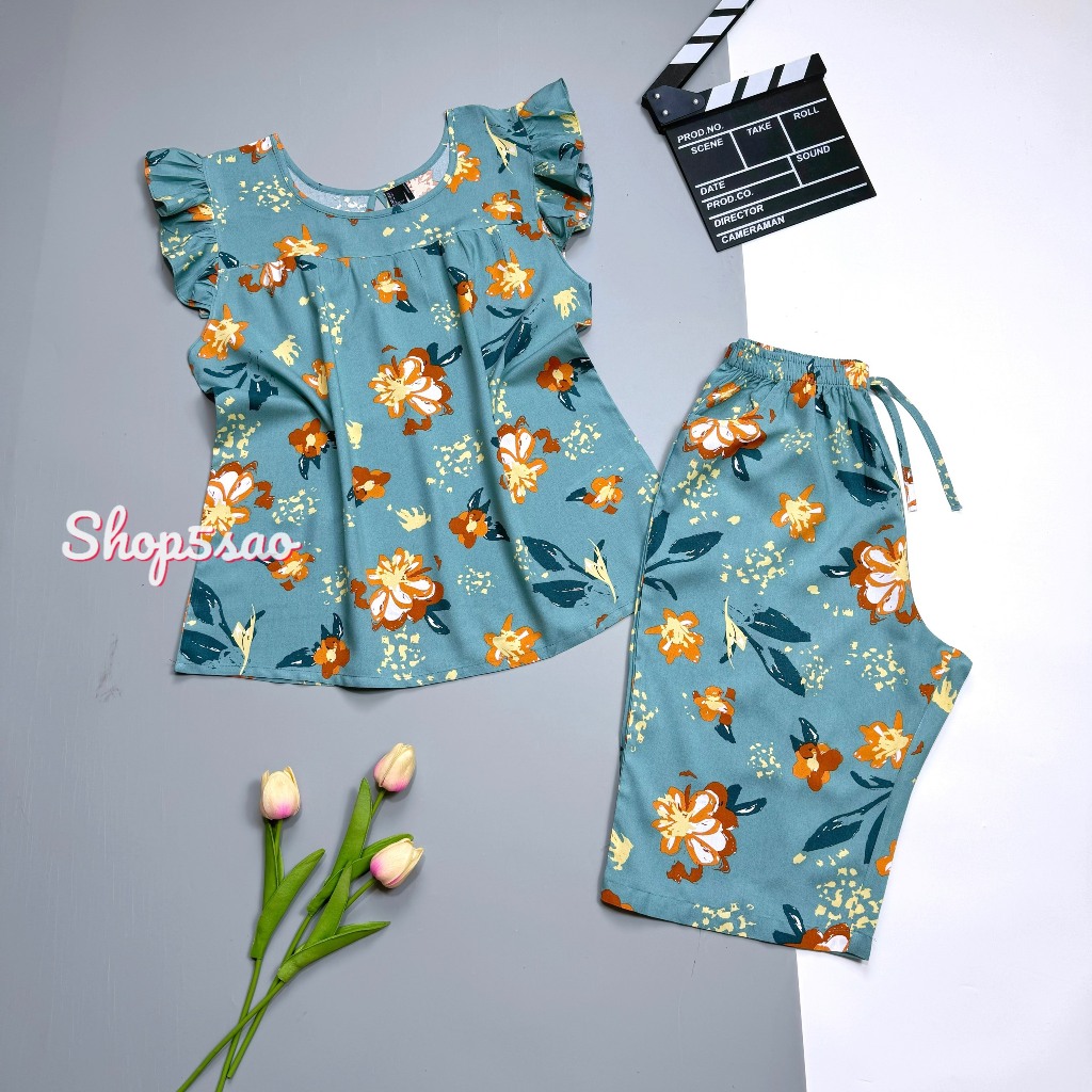 Đồ bộ tole trung niên, bộ lanh mặc nhà quần lửng VNXK cao cấp SHOP5SAO (53-75kg) | BigBuy360 - bigbuy360.vn