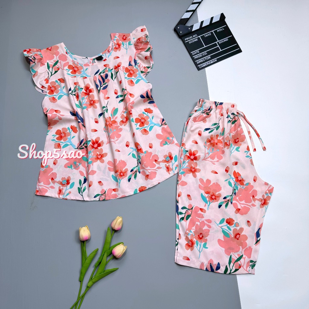 Đồ bộ tole trung niên, bộ lanh mặc nhà quần lửng VNXK cao cấp SHOP5SAO (53-75kg) | BigBuy360 - bigbuy360.vn