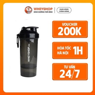Bình lắc smartshake wheyshop 2 ngăn dung tích 600ml - wheyshop vn