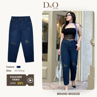 Quần Baggy Jean Bigsize 54-85kg Lưng Cao Tôn Dáng Quần Bò Baggy Form Đứng Phối Túi X 3161