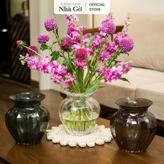Bình hoa thủy tinh Thiên Lam cắm hoa trang trí nhà cửa Nhà Gờ BTT24M3