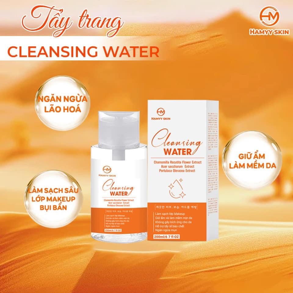 Nước tẩy trang clean water hamy skin-Chính hãng giúp làm sạch sâu loại bỏ bụi bẩn,cặn bã giúp da trắng sáng rạng ngời.