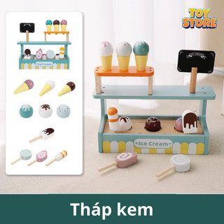 Bộ đồ chơi quầy kem kabi bằng gỗ cao cấp cho bé toystore FUDAER