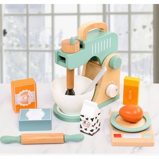 Bộ đồ chơi máy trộn bột làm bánh kabi cỡ lớn bằng gỗ cao cấp cho bé toystore FUDAER