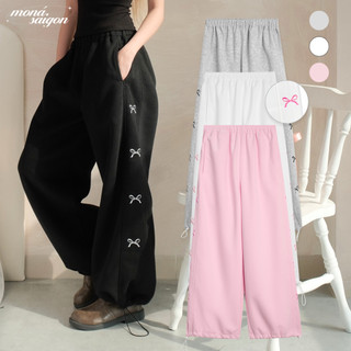 Quần nỉ ép thêu nơ MONÁ - NANA SWEATPANTS