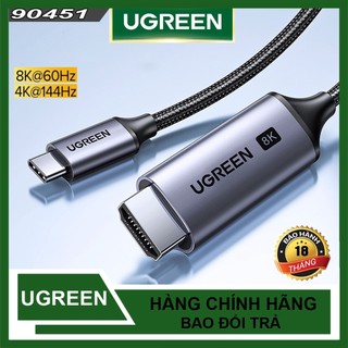 Cáp chuyển usb-c to hdmi 8k60hz 4k144hz hdr 1,5m ugreen 90451 cm565 hàng chính hãng