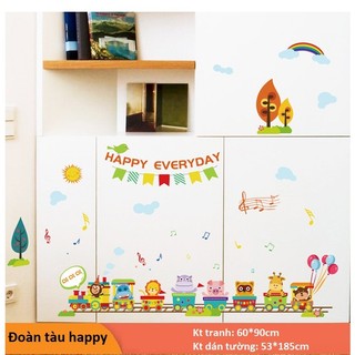 🌞🌞🌞decal dán tường đoàn tàu happy cho bé - tranh dán tường cho bé🌞🌞🌞