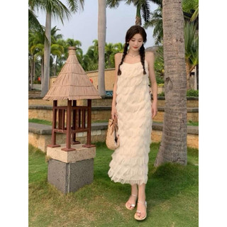 váy tơ tầng dây