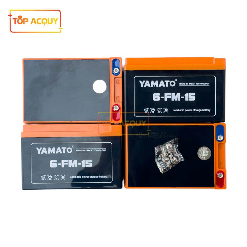 bộ  bình Ắc quy Yamato  12V-15Ah dùng cho xe đạp điện, loa kéo, ups