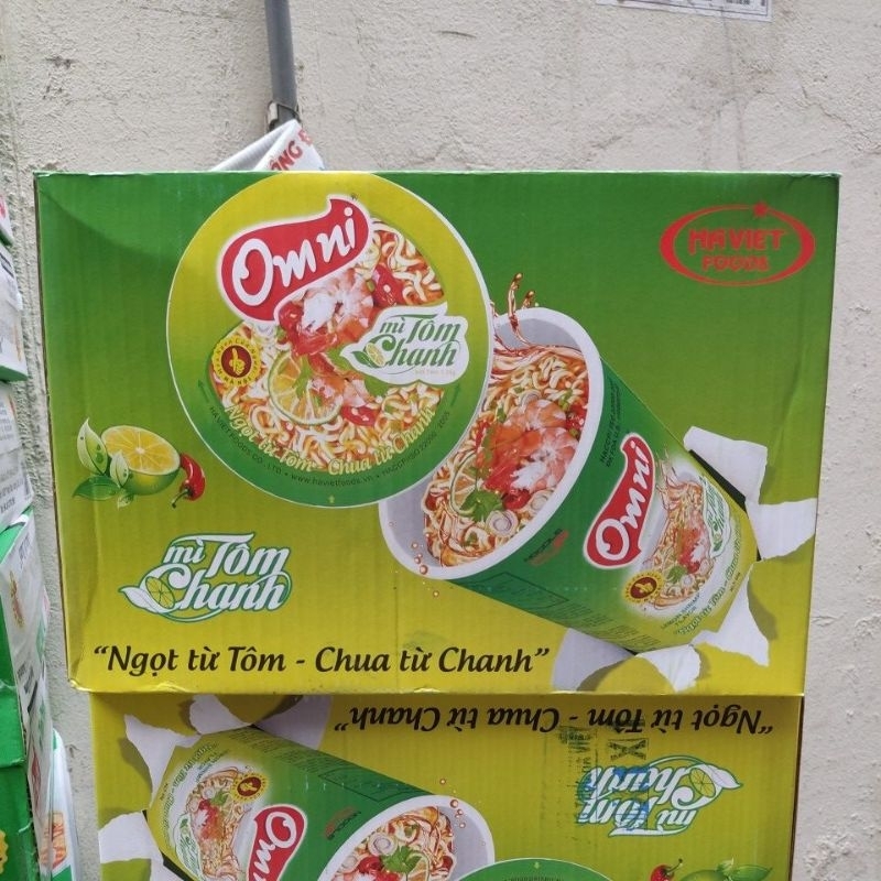 Thùng mì cốc tôm chanh Omni ( 65g x 24 cốc)