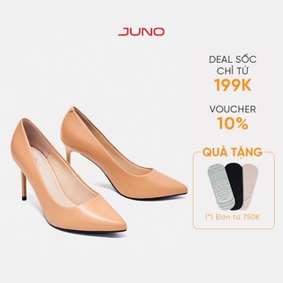Giày Cao Gót 9cm Thời Trang JUNO Da Trơn Mũi Nhọn CG09104