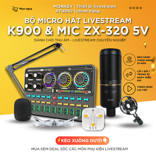Mic livestream | micro thu âm sound card k900 & mic zx 320 hát livestream karaoke, monkey studio