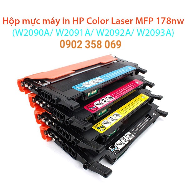 Hộp mực 119A (W2090A/ W2091A/ W2092A/ W2093A) CÓ CHIP dùng máy in HP Color Laser MFP 178nw BH 12TH