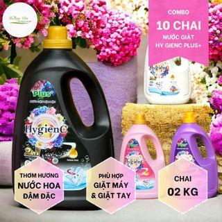 Combo 10 Chai nước giặt Hy GienC Plus hương nước hoa đậm đặc - Chai 2kg