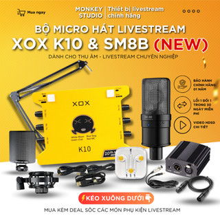 Mic Thu Âm | Micro Livestream Sound Card XOX K10 2020 & Mic TAKSTAR SM8B Hát Karaoke, Monkey Studio