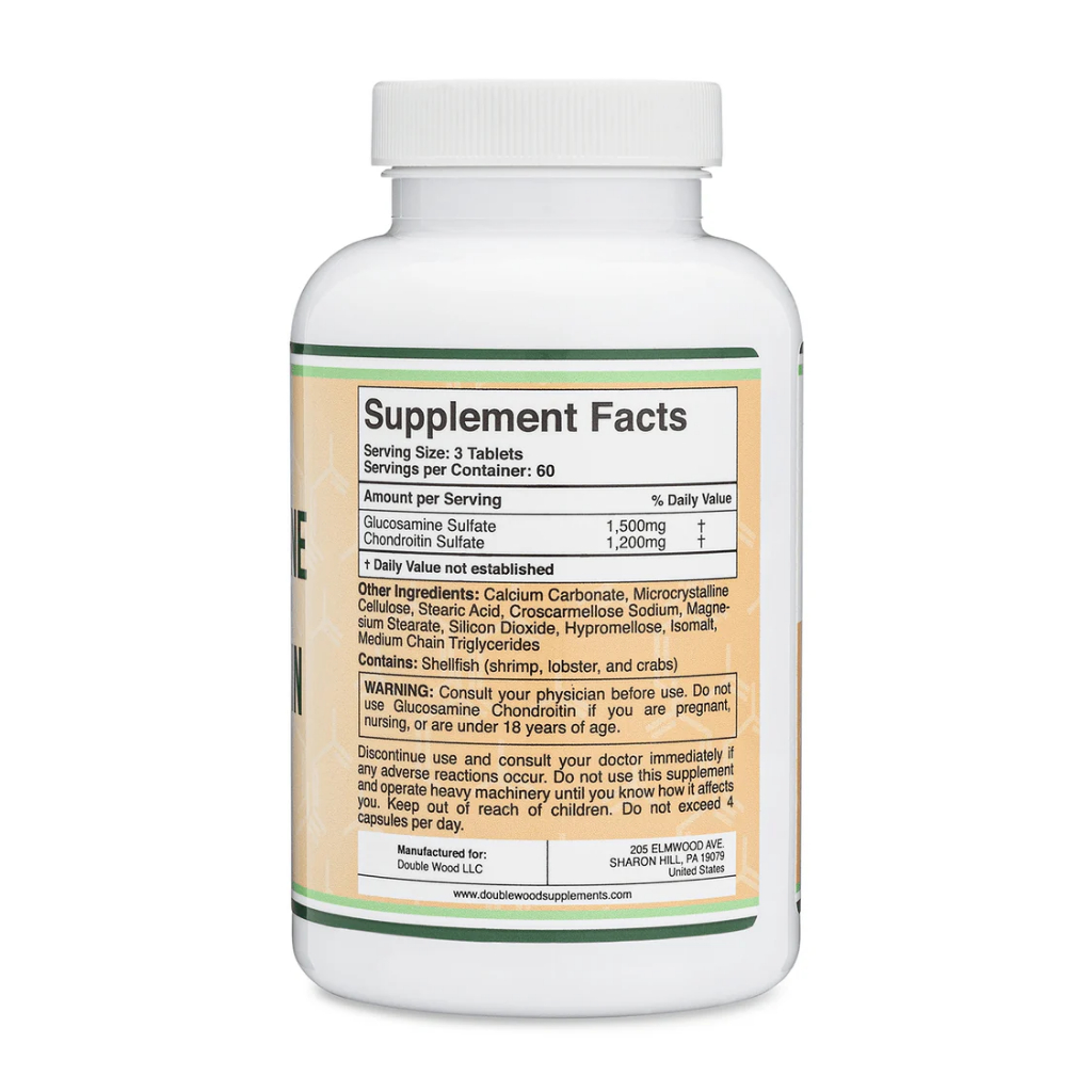 Glucosamine 1500mg + Chondrotin 1200mg 180 viên ''Double Wood'' : Bảo vệ sức khỏe xương khớp