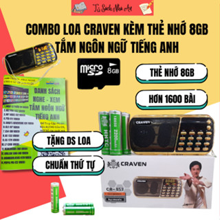 Loa Đài Craven + thẻ nhớ - Máy nghe nhạc mini Tắm Ngôn Ngữ Caraven CR 853