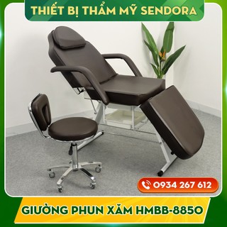Ghế giường phun xăm cao cấp, giường nối mi spa,giường tiêm filler Hi-mec HMBB-8850 - Nâu